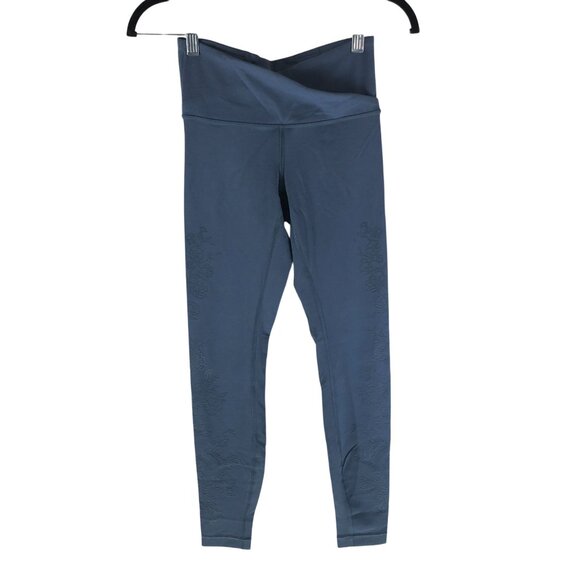 Lululemon Always On High-Rise Tight 28"*Flocked Everlux Floral Code Blue 4 - Picture 1 of 4
